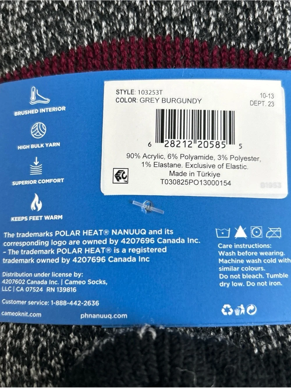 Polar Heat Nanuuq Men’s Premium Heat Socks, 2 Pack Thermal Socks, Size 7-12